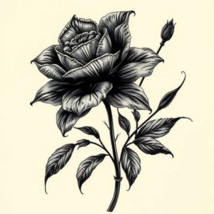 Dark Art Botanical Tattoo