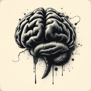 Dark Art Brain Tattoo
