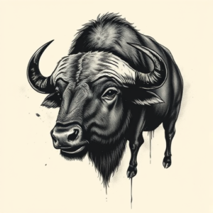 Dark Art Buffalo Tattoo