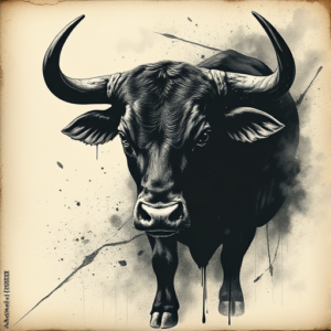 Dark Art Bull Tattoo