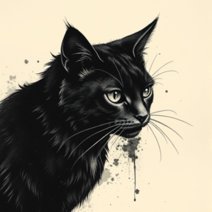 Dark Art Cat Tattoo