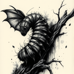 Dark Art Caterpillar Tattoo