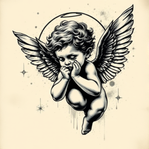 Dark Art Cherub Tattoo