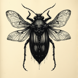 Dark Art Cicada Tattoo