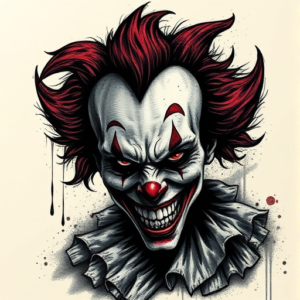 Dark Art Clown Tattoo