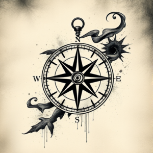 Dark Art Compass Tattoo