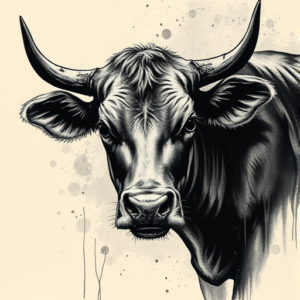 Dark Art Cow Tattoo