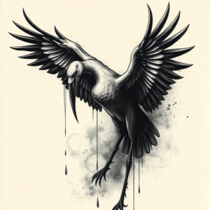 Dark Art Crane Tattoo