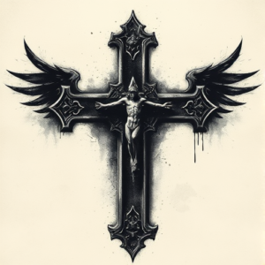 Dark Art Cross Tattoo