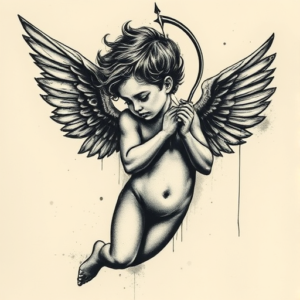 Dark Art Cupid Tattoo