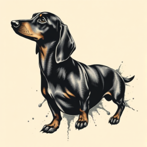 Dark Art Dachshund Tattoo