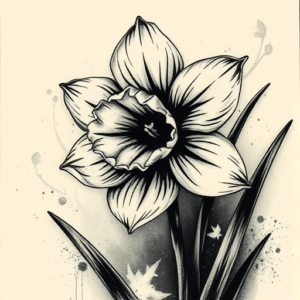 Dark Art Daffodil Tattoo