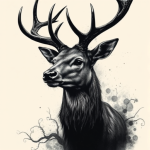 Dark Art Deer Tattoo
