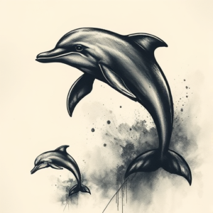 Dark Art Dolphin Tattoo