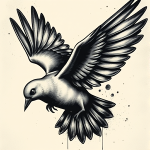 Dark Art Dove Tattoo