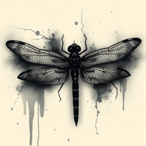 Dark Art Dragonfly Tattoo