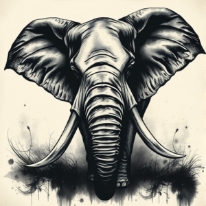 Dark Art Elephant Tattoo