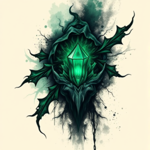 Dark Art Emerald Tattoo