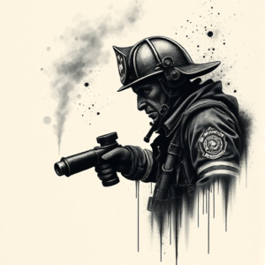 Dark Art Firefighter Tattoo