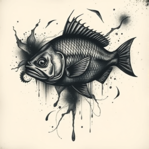 Dark Art Fish Tattoo