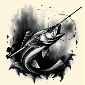 Dark Art Fishing Tattoo