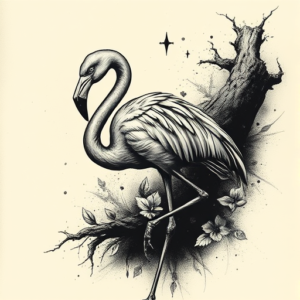 Dark Art Flamingo Tattoo
