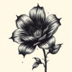 Dark Art Flower Tattoo