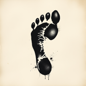 Dark Art Footprint Tattoo