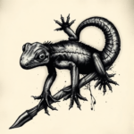 Dark Art Gecko Tattoo