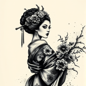 Dark Art Geisha Tattoo