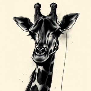 Dark Art Giraffe Tattoo