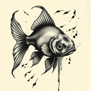 Dark Art Goldfish Tattoo