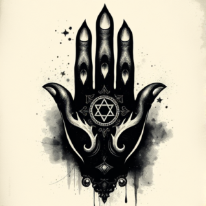 Dark Art Hamsa Tattoo