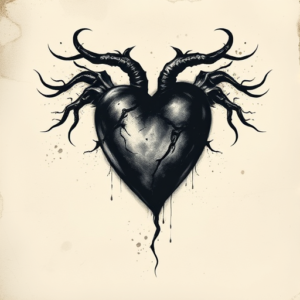 Dark Art Heart Tattoo