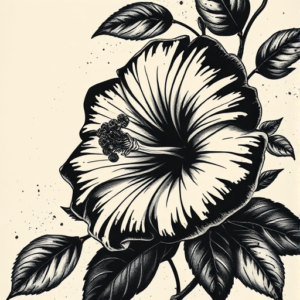 Dark Art Hibiscus Tattoo