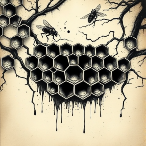 Dark Art Honeycomb Tattoo