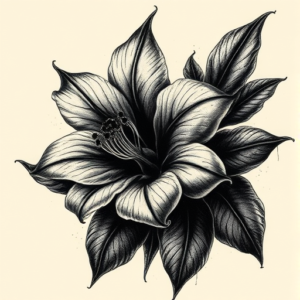 Dark Art Honeysuckle Tattoo