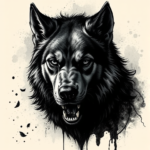 Dark Art Husky Tattoo
