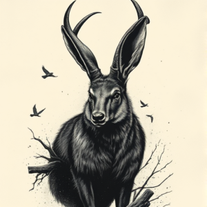 Dark Art Jackalope Tattoo