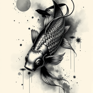 Dark Art Koi Tattoo