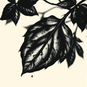 Dark Art Leaf Tattoo