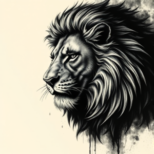 Dark Art Lion Tattoo