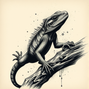 Dark Art Lizard Tattoo