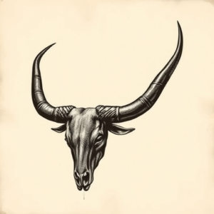 Dark Art Longhorn Tattoo