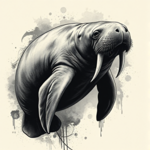 Dark Art Manatee Tattoo