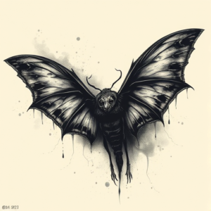Dark Art Mothman Tattoo