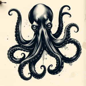 Dark Art Octopus Tattoo