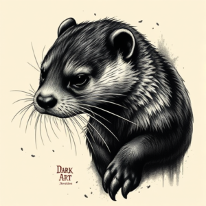 Dark Art Otter Tattoo