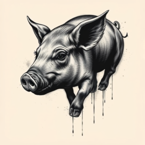 Dark Art Pig Tattoo