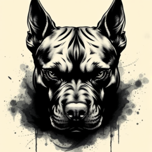 Dark Art Pitbull Tattoo